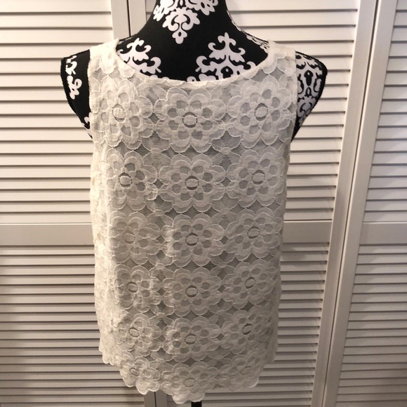 Loft Floral Lace Tank Blouse LP - Picture 3 of 5